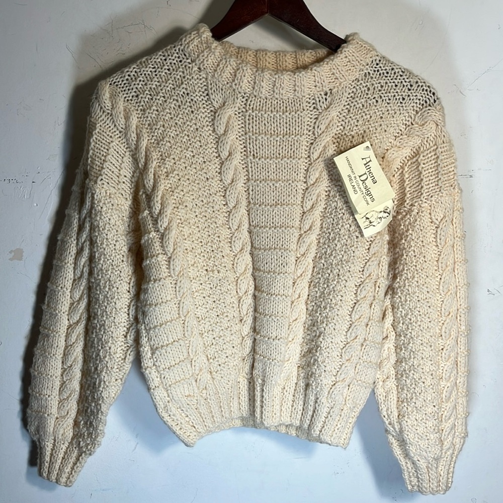 Athena Designs Kids Aran Fisherman Sweater Made in Ireland New w/tags